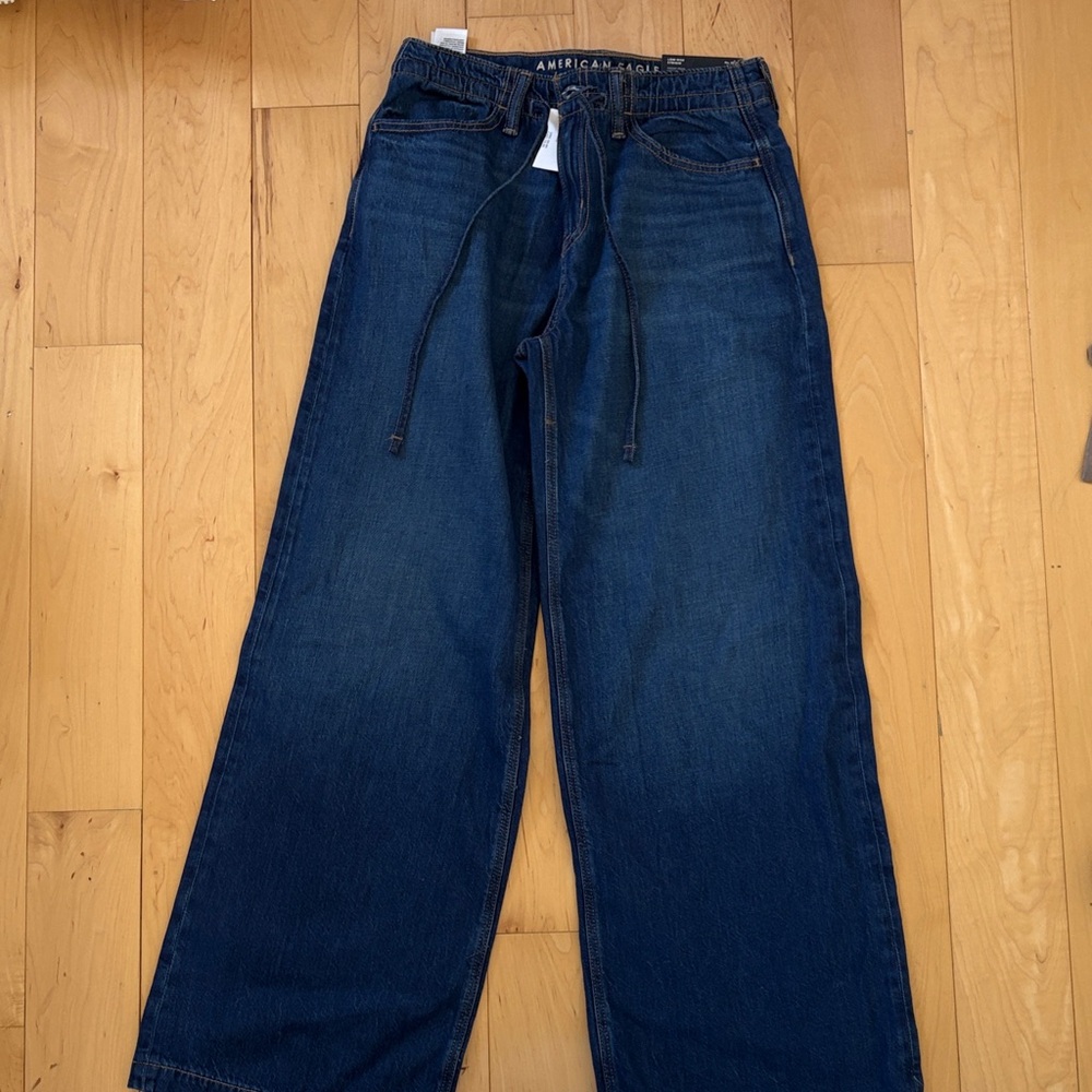 NWT american eagle wide leg tie jeans